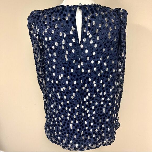 Kate Spade scatter dot sparkle silk blend top.  Size Sm - Picture 5 of 9